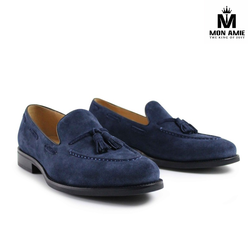 Giày Tây Nam Cao Cấp Loafer Màu Xanh Đậm LF41F Blue Mon Amie.